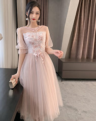 Pink Bridesmaid Dress New Summer Fairy Temperament Korean Wedding Sisters Dress