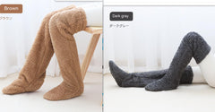 Over Knee High Fuzzy Long Socks Winter Warm Cold Leg Knee