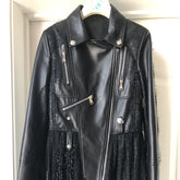 Leather Women's Short Motorcycle Zipper