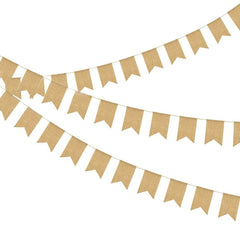 15 PCs Linen For Wedding Decoration Pennant Party Wedding Dovetail Pennant Linen Hanging Flag