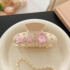 Acetic Acid Flower Rhinestone Grip For Women