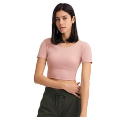Outdoor Leisure Short Summer Women With Chest Pad Yoga T-shirt