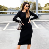 Women's Fashion Solid Color Stitching Dress