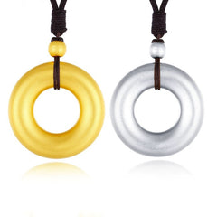 Sterling Silver Round Jade Pendant Pendant Necklace Retro