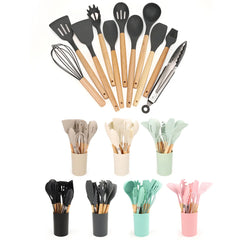 12Pcs Silicone Kitchen Utensils Spatula