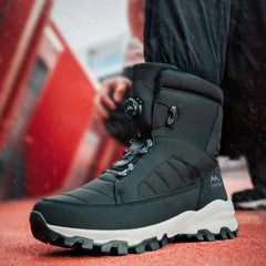 Men's Button Snow Boots Fleece-lined Thickened Women
