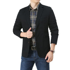 Men's Loose Solid Color Thin Work Coat