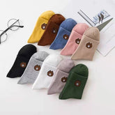 Bear Socks Women's Cute Mid-calf Length Cotton Socks