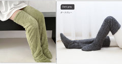 Over Knee High Fuzzy Long Socks Winter Warm Cold Leg Knee
