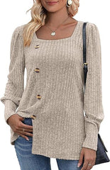 Women's Sunken Stripe Long-sleeved Top T-shirt