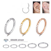 Stainless Steel High-grade Piercing Jewelry Zircon Nose Earrings