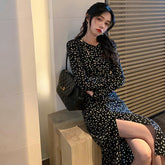 Women's Long Sleeve Split Dress