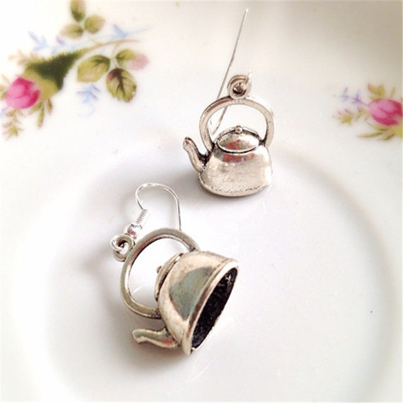 Teapot Earrings Ear Hook Kettle Gourmet Coffee Lovers Barista Foreign Trade Wholesale