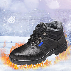 Labor Protection Shoes Men's Fleece-lined Thermal Work Shoes