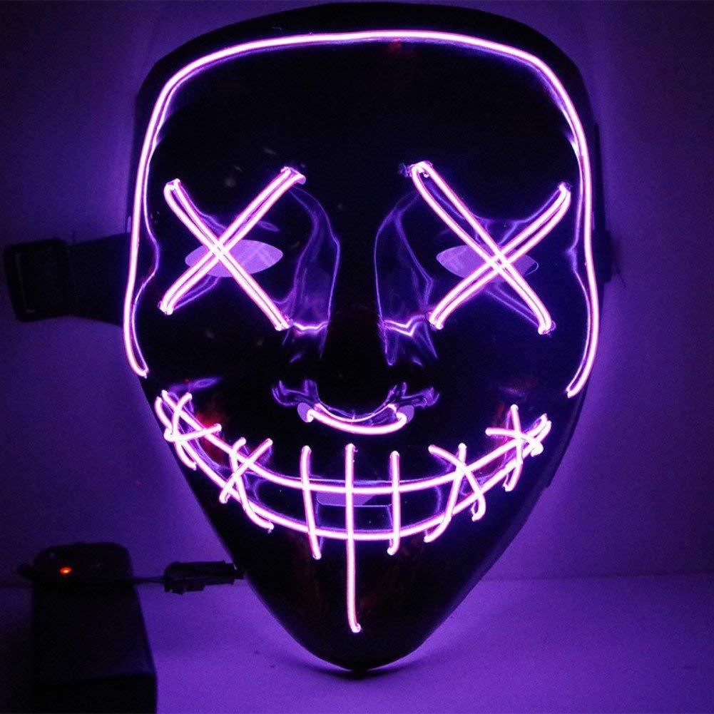 Line Up Festive Led Glitter Grimace Glow Mask