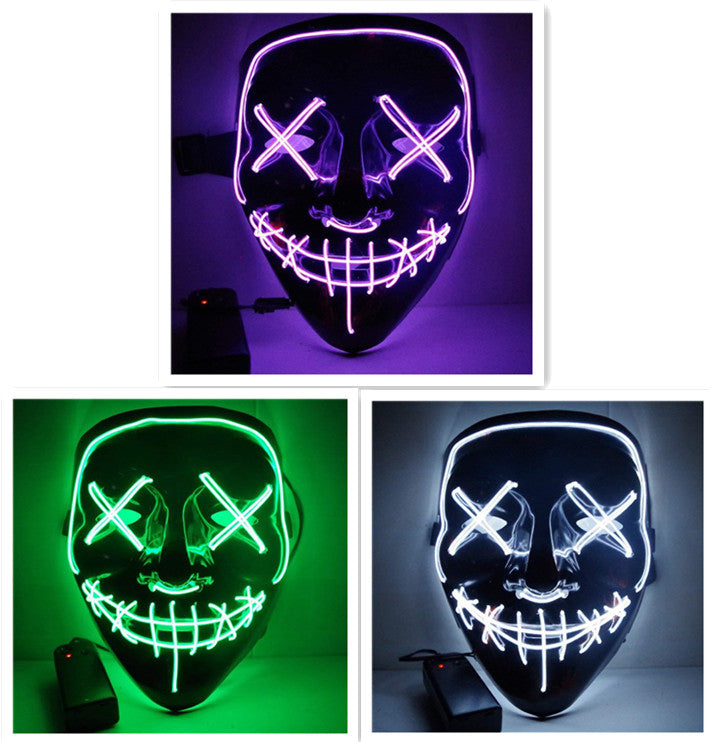 Line Up Festive Led Glitter Grimace Glow Mask