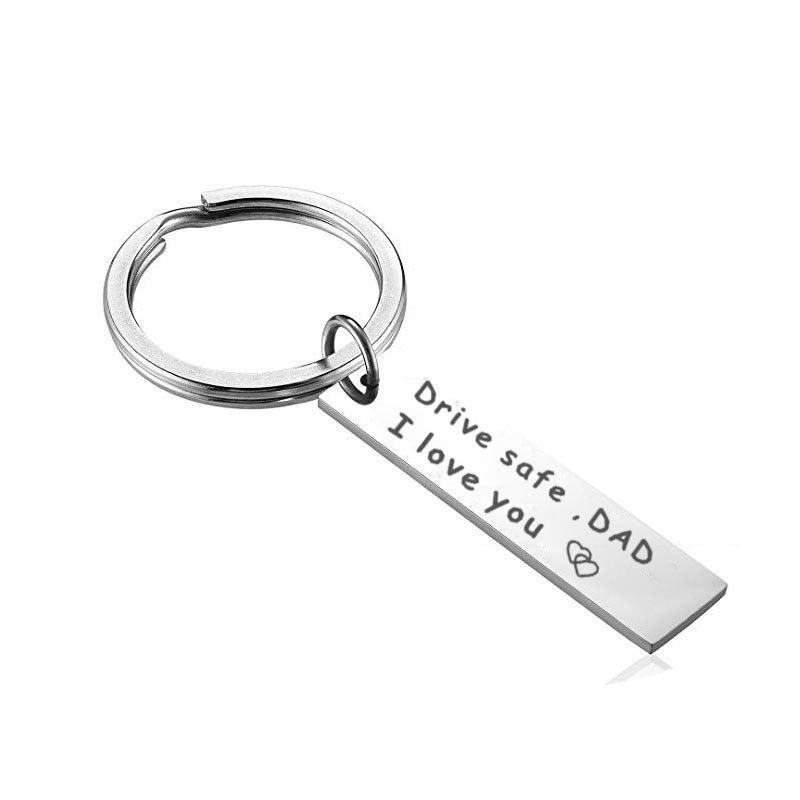 Family Affection Keychain Stainless Steel Automobile Hanging Ornament