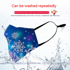 Christmas Snowflake Digital Printing Double-layer Dust Mask