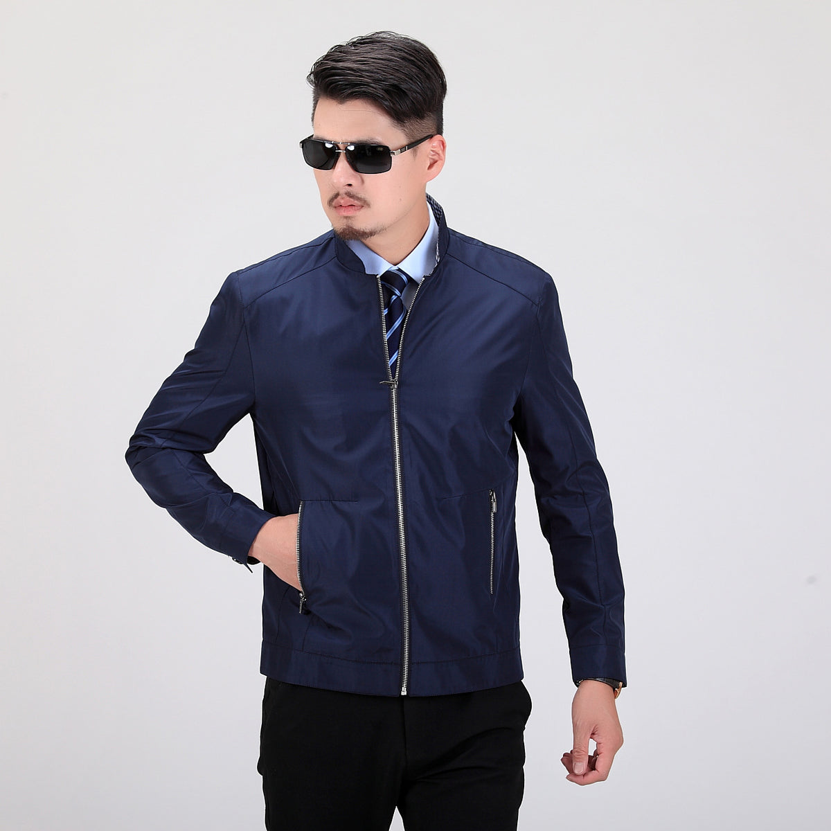 Men's Business Jacket Stand Collar Jacket