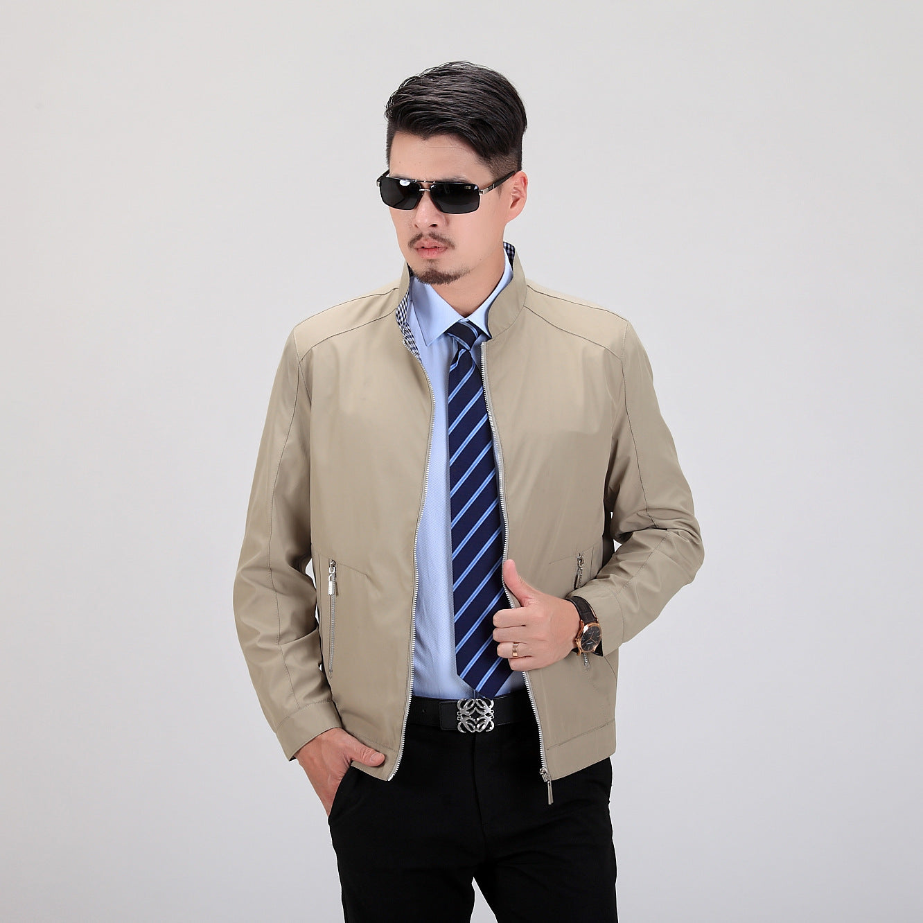 Men's Business Jacket Stand Collar Jacket