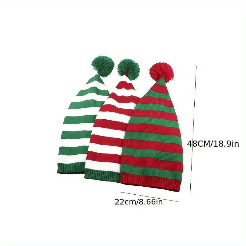 Christmas Knitted Woolen Cap Red And Green