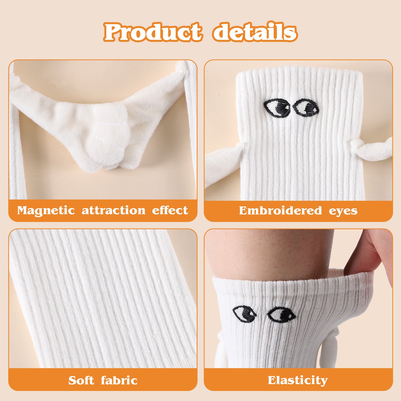 Men's And Women's Fashion Simple Magnet Socks