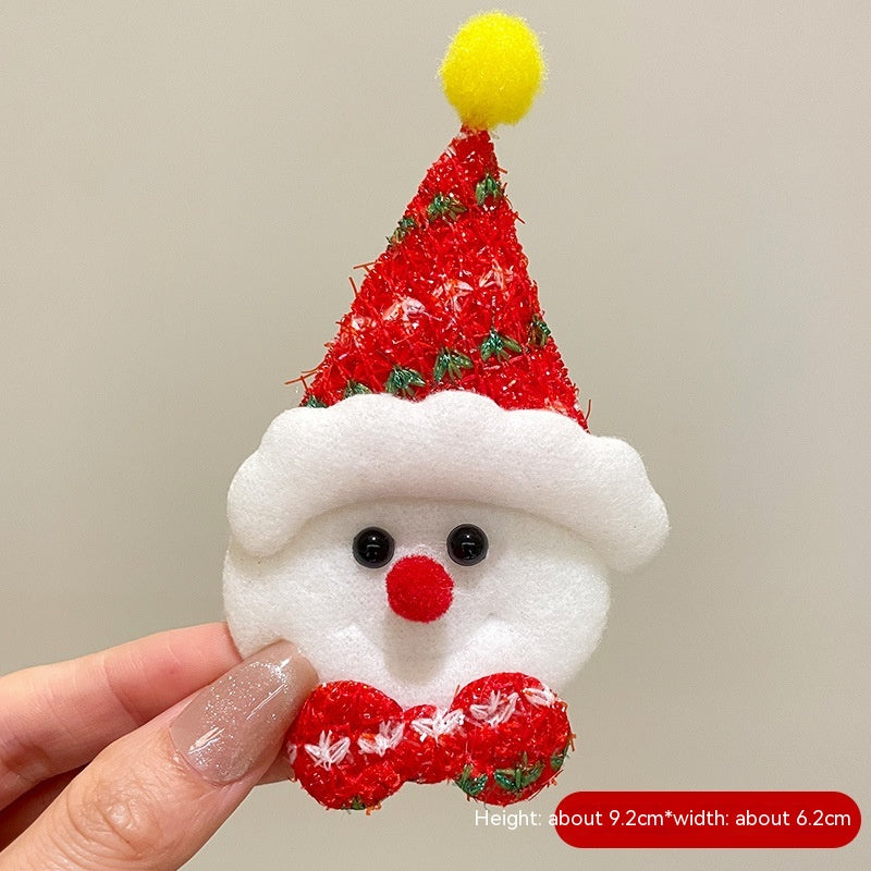 Cartoon Cute Santa Claus Brooch Christmas Festival Accessories