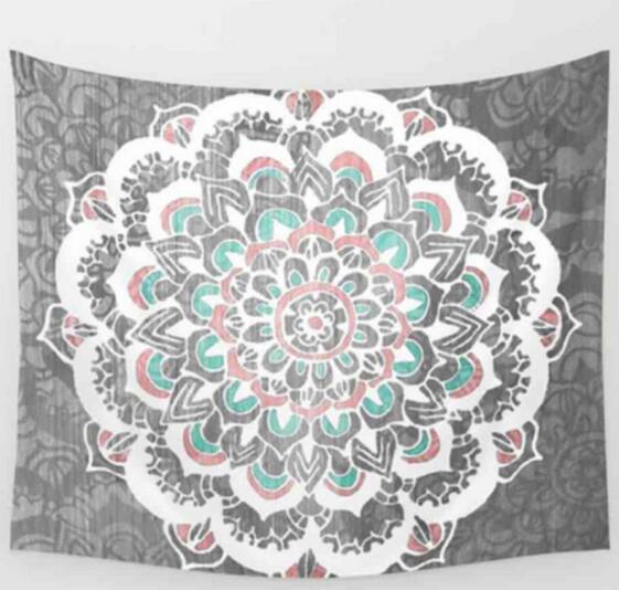 Indian Mandala Tapestry Green Blue Flower Beautiful Wall Art Tapestry 210x150cm Bedspread Beach Towel Yoga Blanket Table Cloth