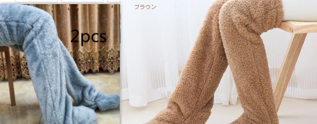 Over Knee High Fuzzy Long Socks Winter Warm Cold Leg Knee