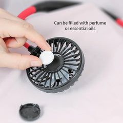 Mini Portable Hanging Neckband Fan USB Rechargeable Double Fans Air Cooler Conditioner Colorful Aroma Electric Desk Fan For Room