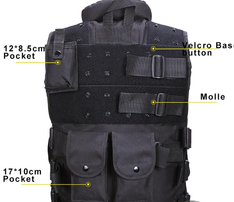 Tactical Vest Black Mens Military Hunting Vest