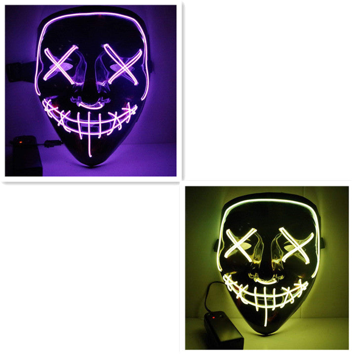 Line Up Festive Led Glitter Grimace Glow Mask