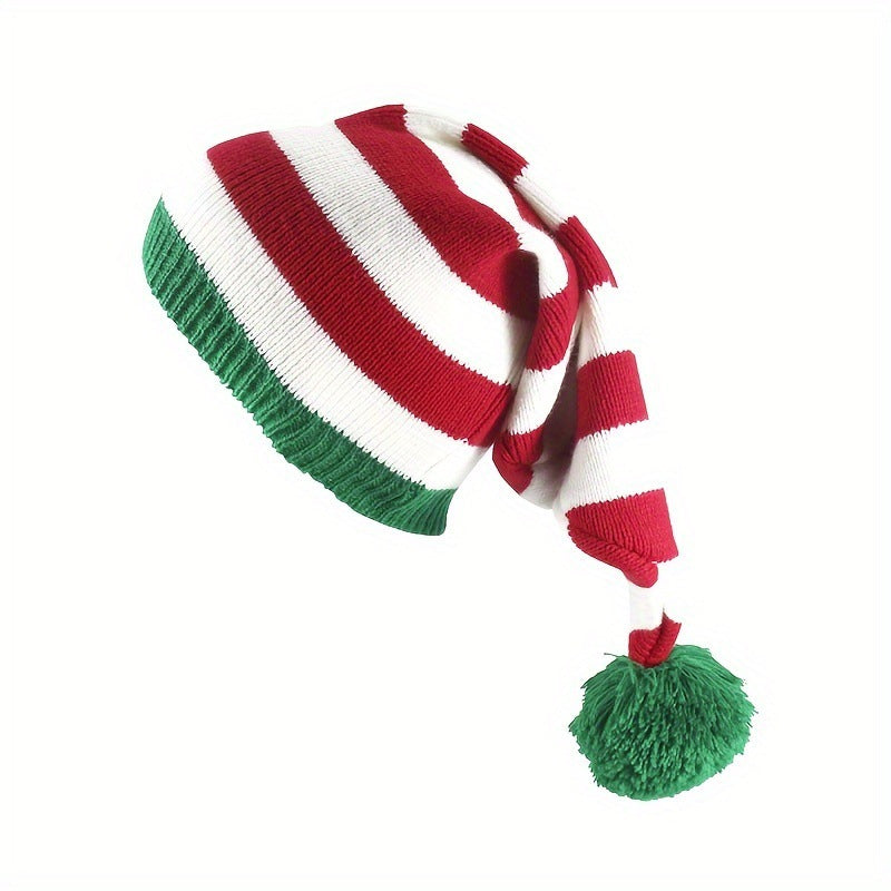 Christmas Knitted Woolen Cap Red And Green