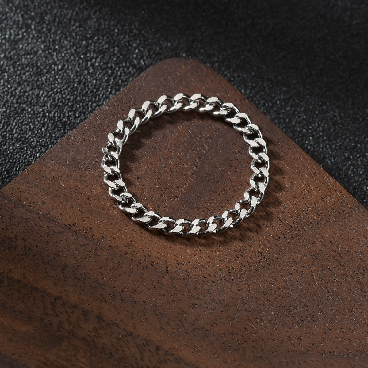 Christmas Gift Gold Soft Chain Titanium Steel Ring Female