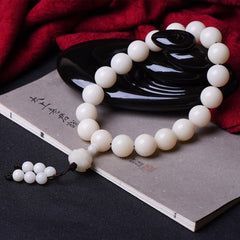 Natural White Jade Bodhi Root Round Beads Eighteen Hand-held Rosary String