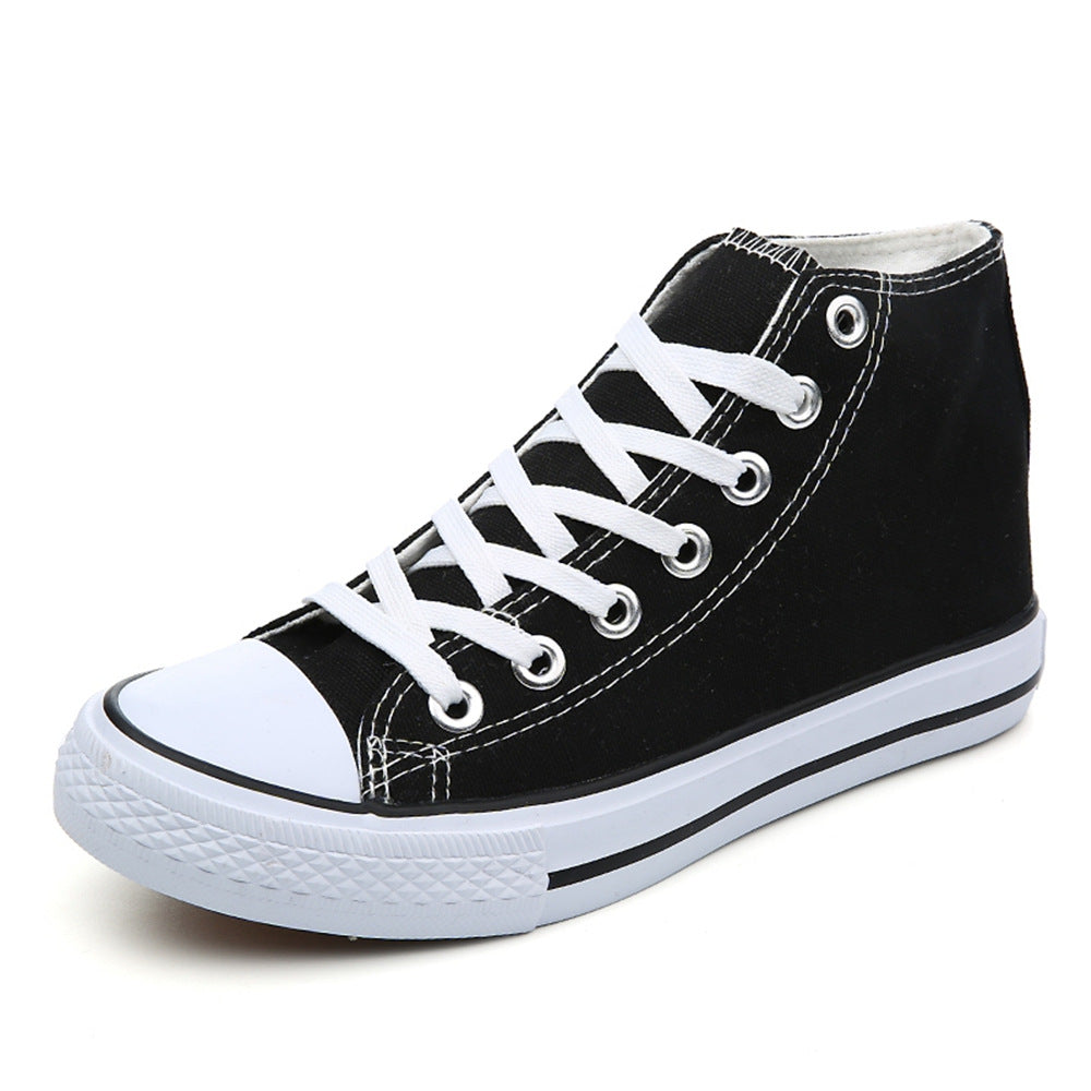 Women's High-top Canvas Pure Color Tied Shoes