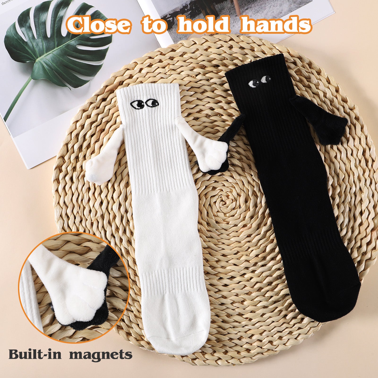 Men's And Women's Fashion Simple Magnet Socks