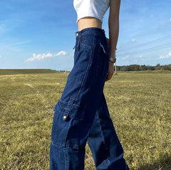 Loose Mop Wide-leg Workwear Pants