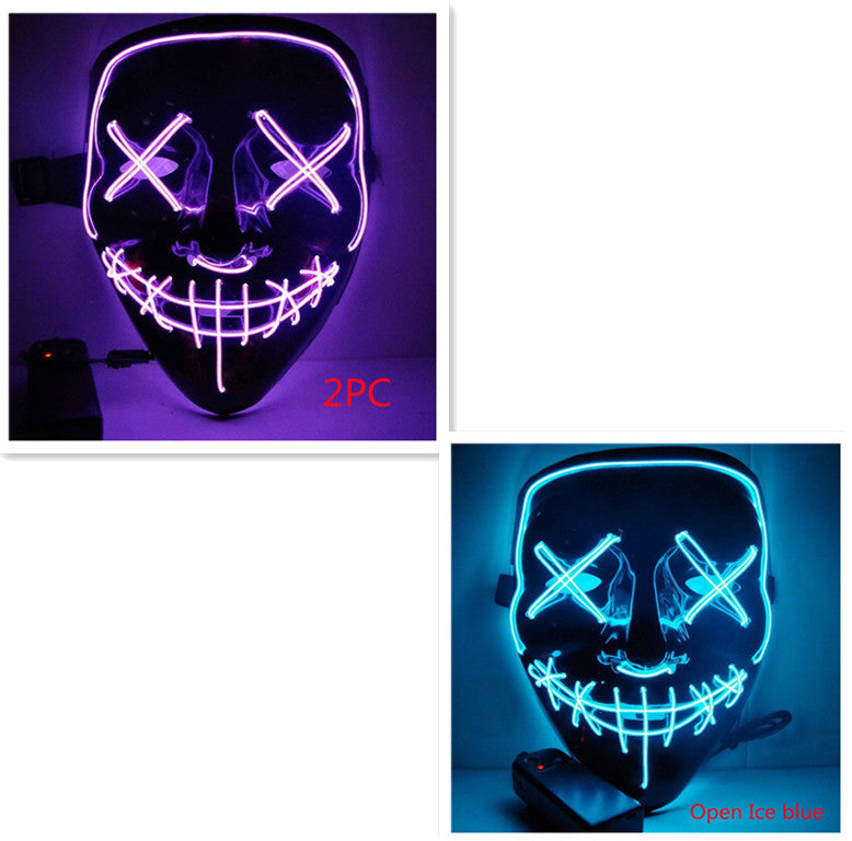 Line Up Festive Led Glitter Grimace Glow Mask