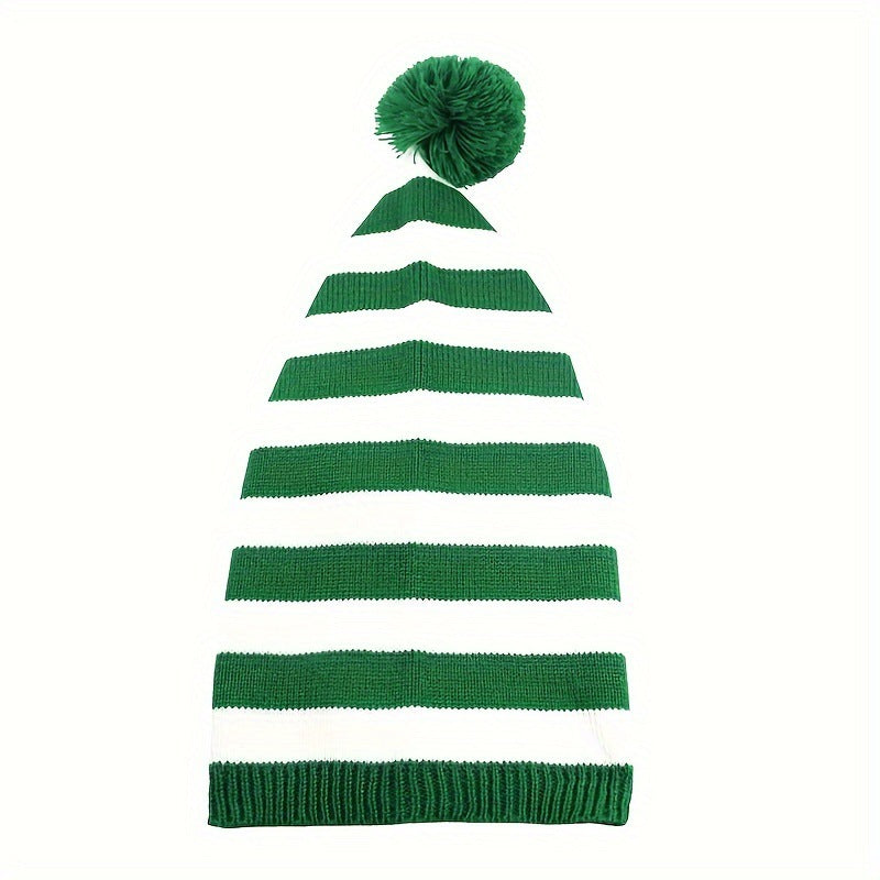 Christmas Knitted Woolen Cap Red And Green