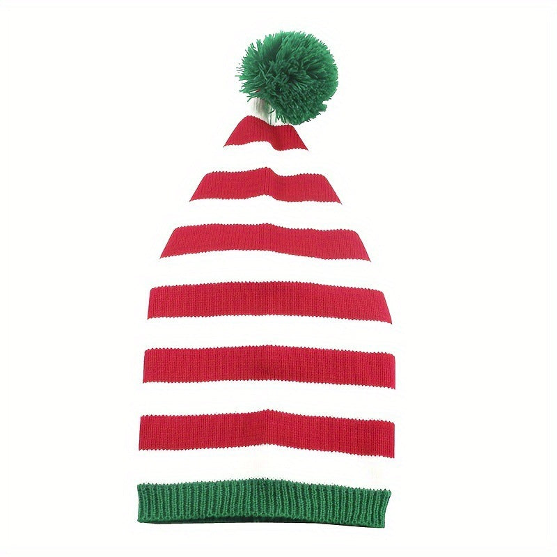 Christmas Knitted Woolen Cap Red And Green