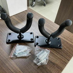 2 PCS Guitar Hangers Wall Mount Arm Instrument Display Holder Padded Hook Rack