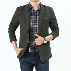 Men's Loose Solid Color Thin Work Coat