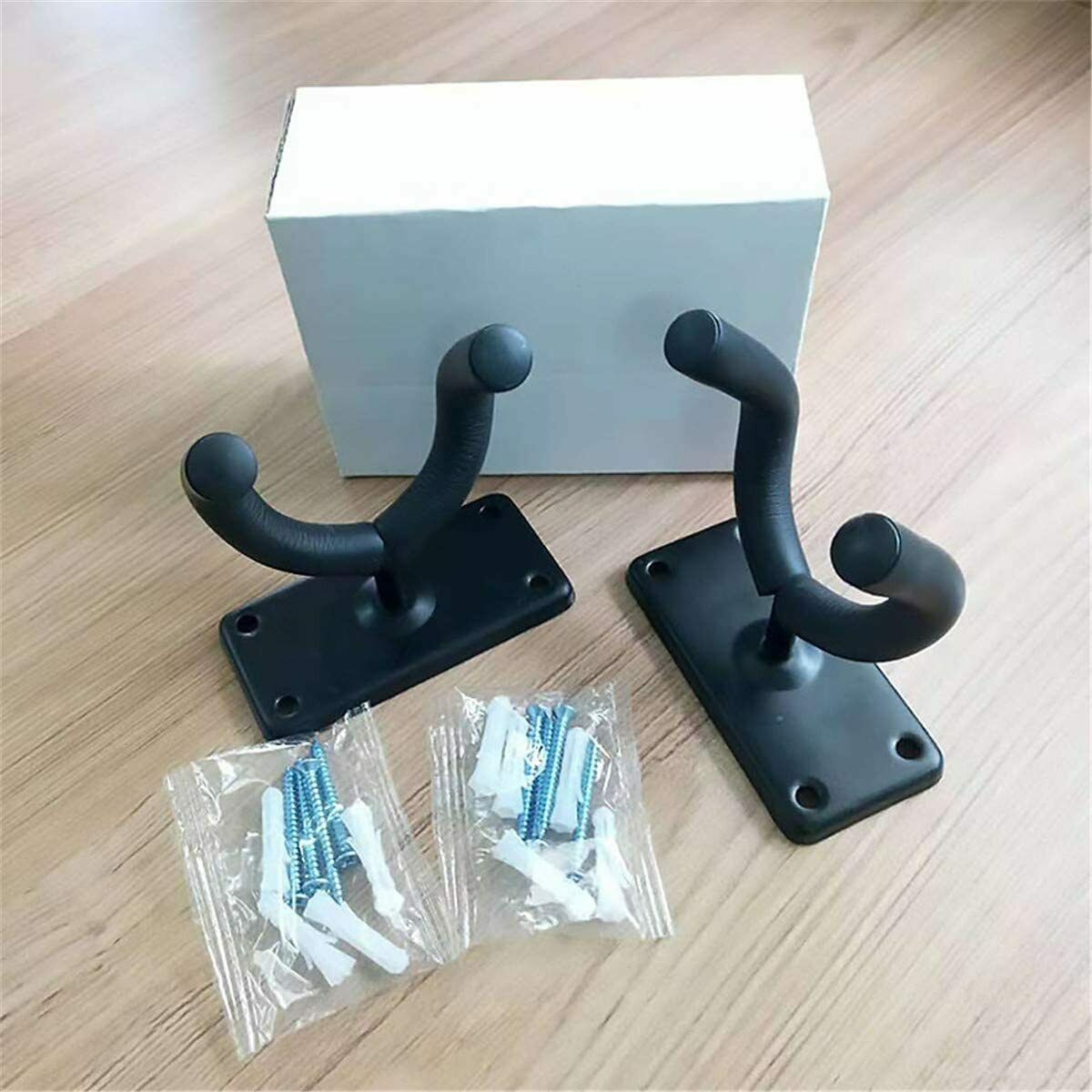 2 PCS Guitar Hangers Wall Mount Arm Instrument Display Holder Padded Hook Rack