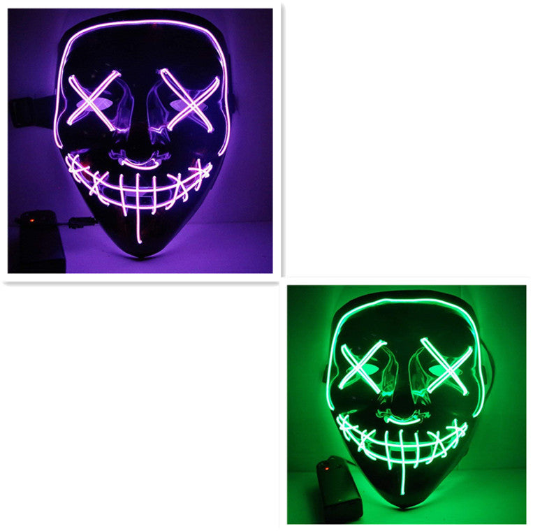 Line Up Festive Led Glitter Grimace Glow Mask