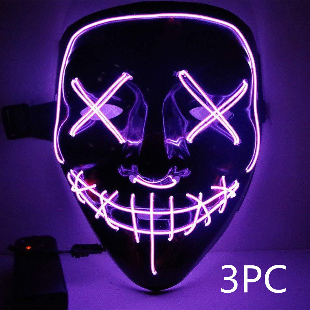 Line Up Festive Led Glitter Grimace Glow Mask