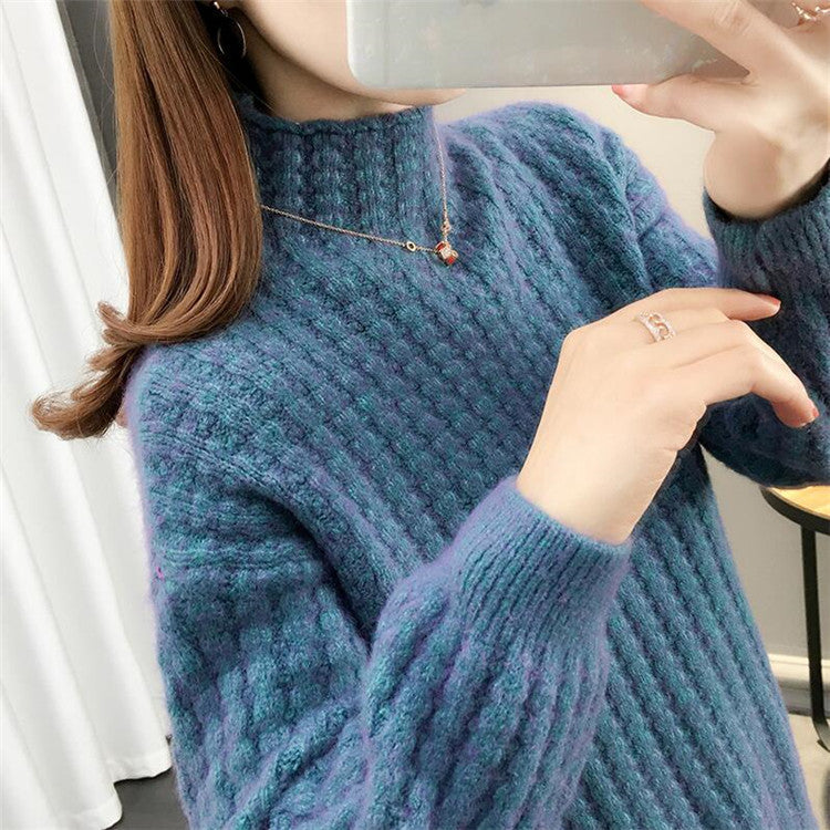 Fashionable Cable-knit Turtleneck Sweater For Women