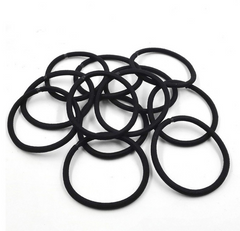 100Pcs Black Elastic Hair Bands Ponytail Holder Head Rope Ties Hats