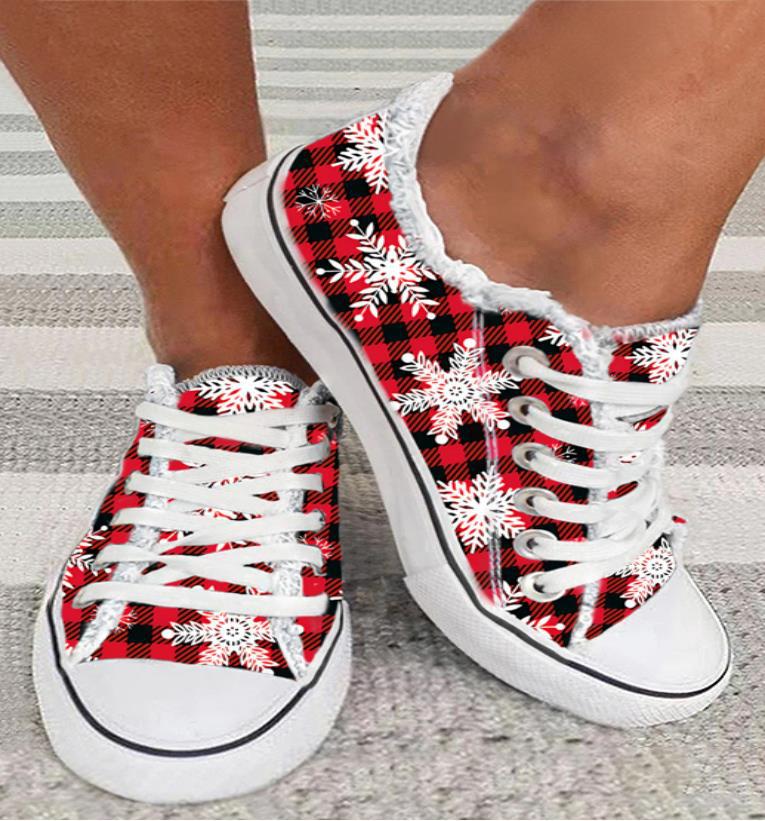 Low Top Canvas Flat Bottom Lace-up Casual Board Shoes