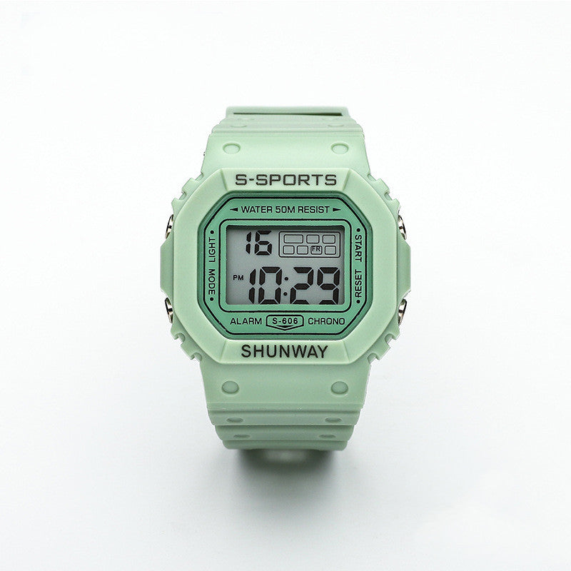 Waterproof Luminous Small Square Student Electronic Watch